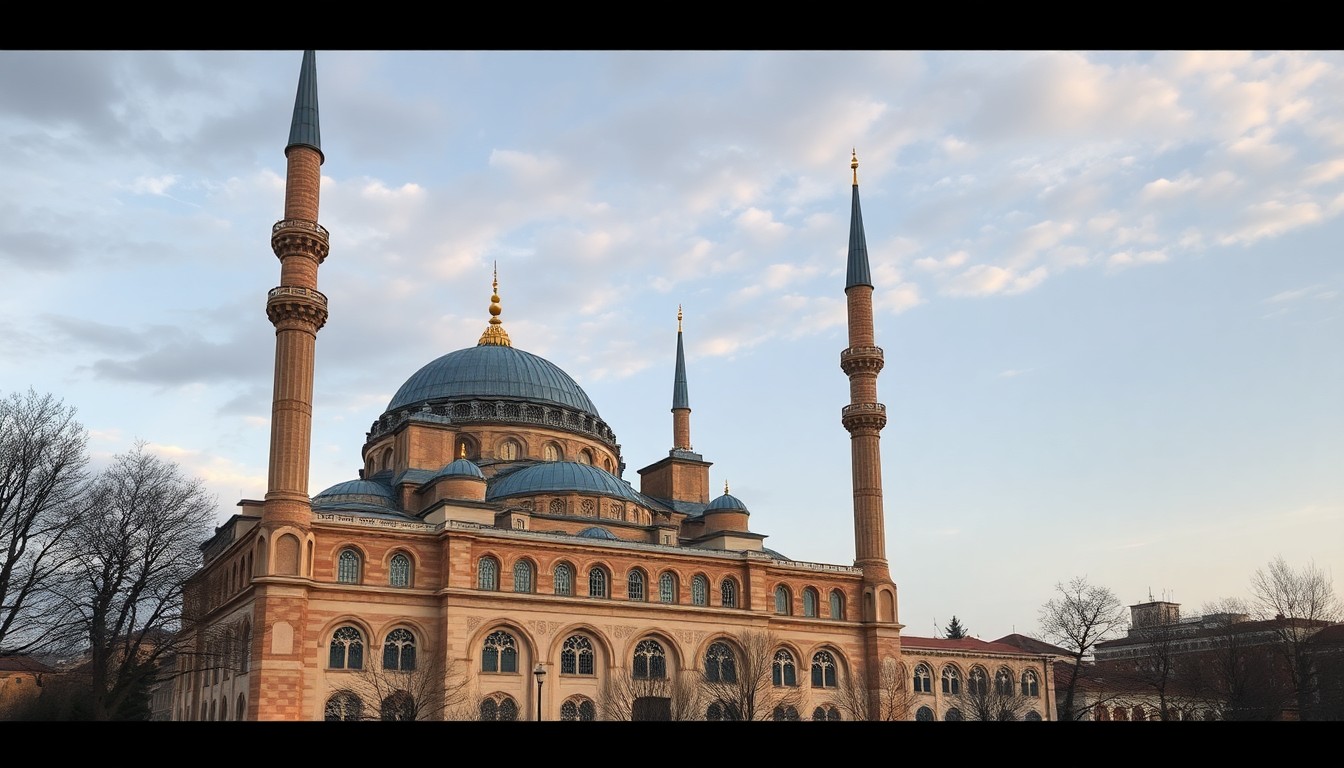 Gün batımında Sultanahmet Camii ve Ayasofya'nın silüeti